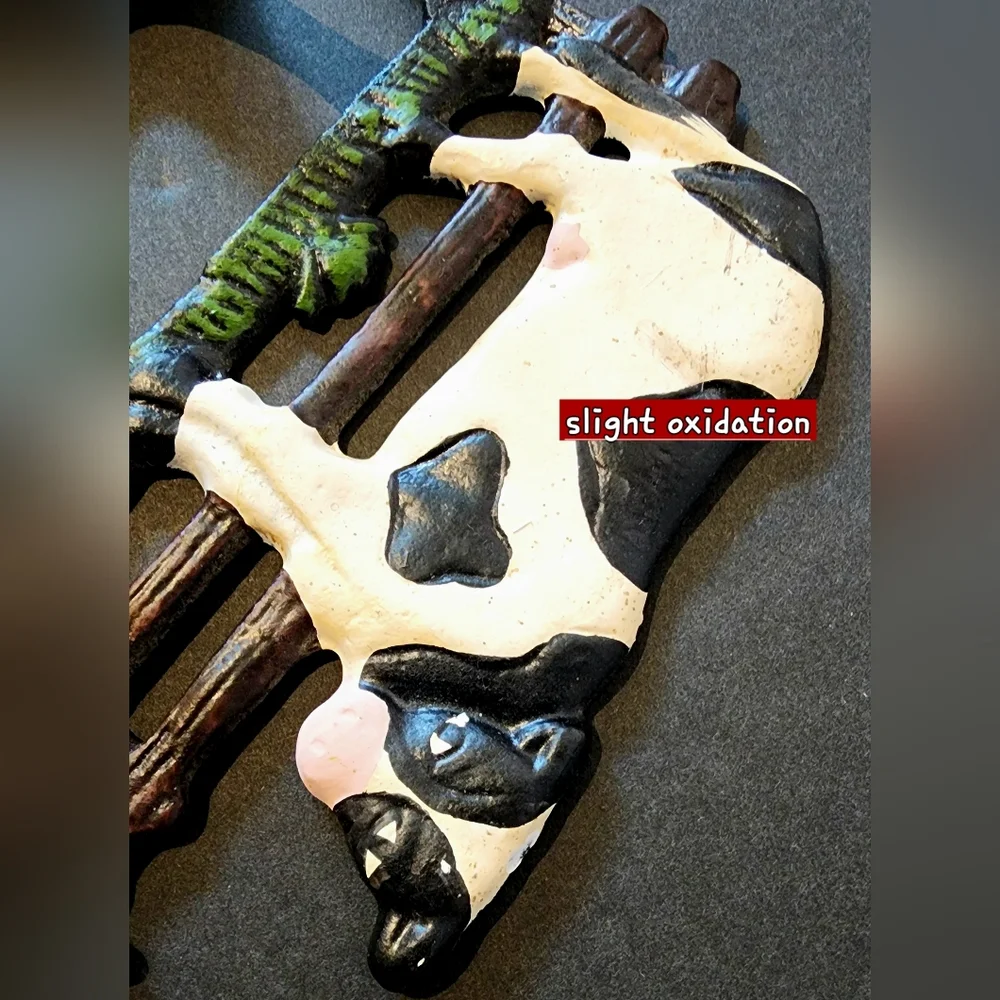 Cast Iron Handpainted Cow Wall Hook